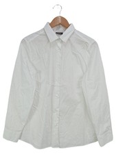 Walbusch Damen Bluse Gr. 40 L Weiß Baumwolle Klassisch Elegant Business Langarm