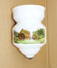 Altes Lampen Zugpendel Porzellan Landhaus Motiv Umlenkrolle um 1910