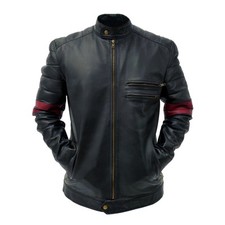 Herren leder bikerjacke - herren,