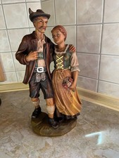 Figur Holz Schnitzerei 35 cm. Bauernpaar bemalt, Grödnertal Deko , gebraucht