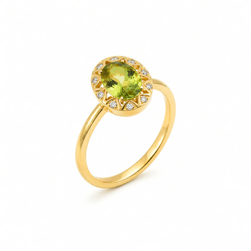 Ring 585 gelbgold peridot - 585,