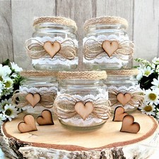 5 x Windlicht Teelichthalter Vase Vintage Landhaus Deko Glas Tischdeko Hochzeit 