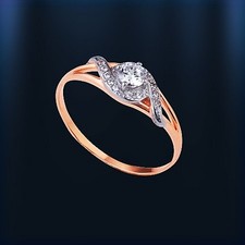 Rose gold ring Russian rose