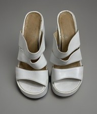 Buffalo Plateau HighHeels Leder Clogs Sabot Pantolette Mules Zoccoli