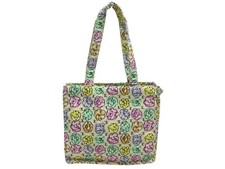 VINTAGE CHANEL HANDTASCHE SHOPPER CANVAS MOTIVE CAMELIA ET LOGO CC HAND BAG...