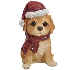 Golden Retriever Labrador Welpe Figur mit Weihnachtsmütze Weihnachten Hund