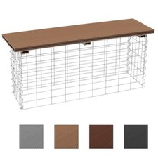 Gabionenbank Gabionen Sitzbank WPC 100x30x43 cm Gartenbank Drahtkorb Steinkorb