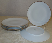 Scherzer Bavaria 6 Dessertteller Kuchenteller Geriffelt Weiß mit Goldrand 2.