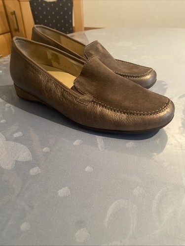 Goldfarbene damen leder schuhe - goldfarbene,