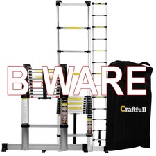 B-Ware Teleskopleiter Stehleiter Ausziehleiter Aluminium Anlegeleiter 2 bis 4,4m