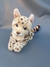 TEDDY Hermann Original Luchs liegend 90459 Plüschtier helles Fell 40cm L Vintage