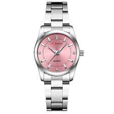 Damen Uhr Armbanduhr  Damenuhr Frauen Quartz Analog Silber Pink Edelstahl NEU