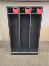 C+P Feuerwehrspind offen kleine Schließfächer anthrazit rot 120cm