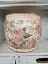 Blumentopf Keramik Rosen Blumen Rosa D16xH12,5cm