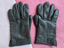 Damen Vintage Leder Handschuhe Fingerhandschuhe Gr. 8 braun