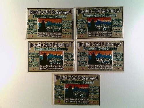 Notgeld rothenburg 5x - notgeld,