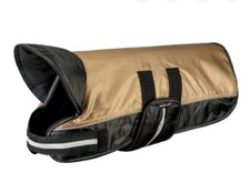 Knuffelwuff.Hunde Mantel.Wattiert.Schw/Beige.Rücken-40cm.Vorführmodel.Reflektier