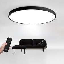 Dimmbar LED Deckenleuchte 54W Flach Schwarz Lamp für  Büro Schlafzimmer 50CM