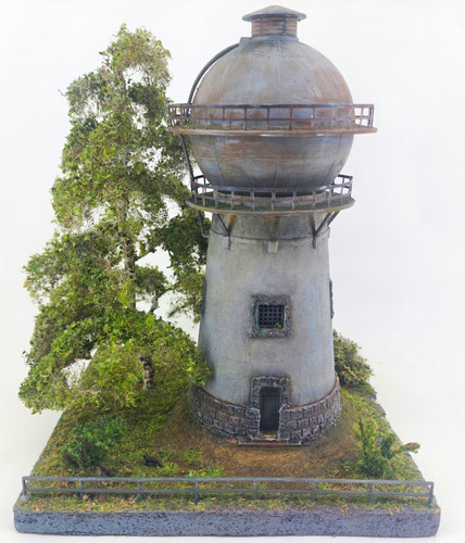 Diorama wasserturm mit - h0,