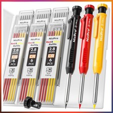 Robustes Zimmerei Bleistift-Set - 3 Farben und 39 Minen inkl. Anspitzer