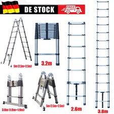 Edelstahl Teleskopleiter Viel-/ Mehrzweckleiter 3.8m Stehleiter Ausziehleiter 5M