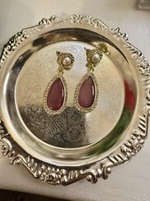 S925 Silber, Vintage-Stil Französisch Teardrop Katzenauge Stein Ohrringe