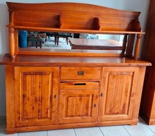 Massiv Holz  Anrichte / Sideboard  abnehmbarer Spiegel Aufsatz + Tablett cognac