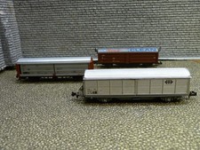 Roco 25071 25173 25093 Güterwagen Schiebewangenwagen silber braun 3er Set