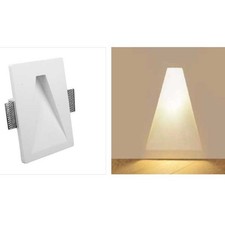 LED Gips-Wandeinbauleuchte Konisch 250x180x45mm Weiß Modul 1W warmweiß UVP 49€