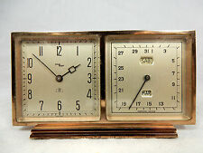 Rare  IMHOF Tischuhr mit Kalender  clock with calendar Swiss made 8 days working