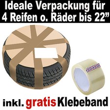Versand Verpackung f. 4 Räder Karton Reifenkarton Felge