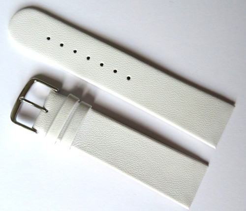 Uhrband leder weiss mm - leder, 22