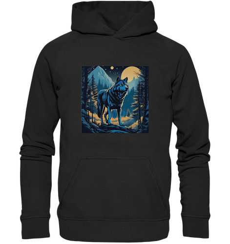 Wolf comic mond wald jagd - wald,