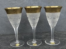3 Stück MOSER Splendid Gläser Golddekor 15 cm hoch (G 570)