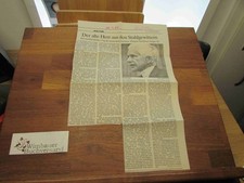 Original-Zeitungsartikel: Der alte Herr aus den Stahlgewittern. Ein nachdemllich
