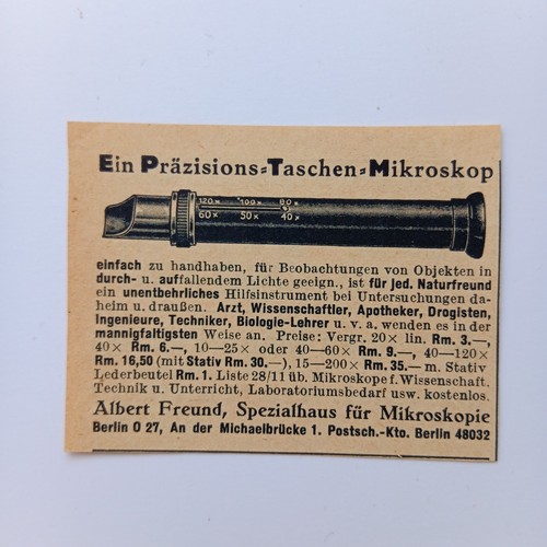 1929 taschen mikroskop albert - taschen-mikroskop,