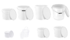 Eimer mit Deckel 1 3 5 10 20 30 Liter Weiß Leereimer Kübel lebensmittelecht