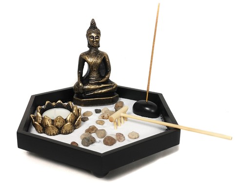 Zen garten mit - zen-garten, buddhafigur