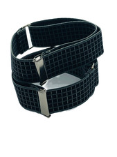 Ärmelhalter Blusenraffer 2,5 cm breit  verstellbar schwarz grau gemustert Fb 56