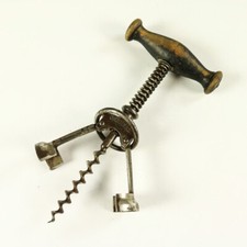 Glocken Korkenzieher Usbeck Original DRGM geteilte Glocke & Ring ~1900 Corkscrew