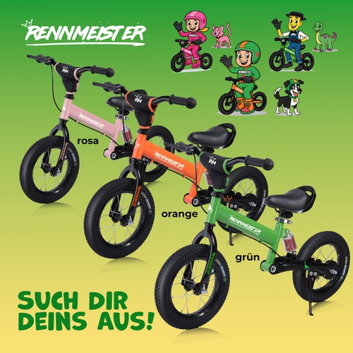 Kinderlaufrad dunkelgrün - kinderlaufrad,