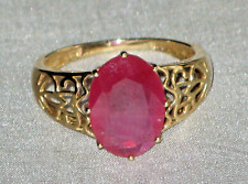 filigraner Goldring mit Rubin - Gr. 20