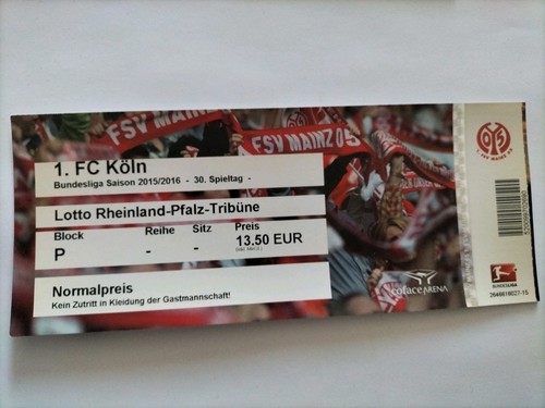 Sammler ticket fsv - fsv, mainz