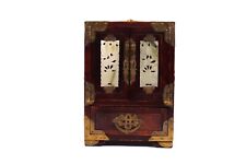 Chinesische Schmuckschatulle Schränkchen Spieluhr Rosenholz Jade Messing Schloss