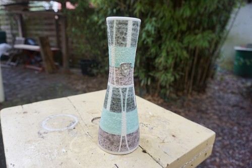 Vase fat lava - beige, grau