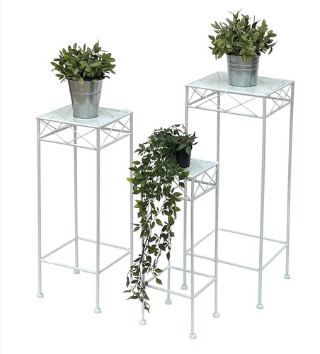 Blumenhocker weiß metall - weiß,