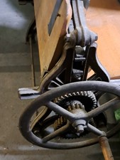 antike Wäschepresse Wäschemangel - original - toller Zustand - gusseisen holz