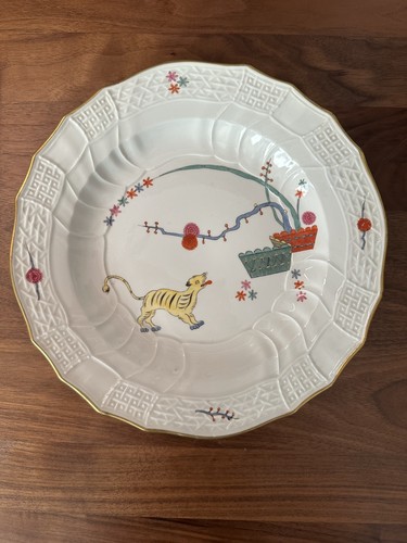 Meissen teller gelber löwe - gelber,
