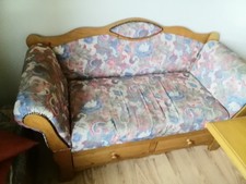 Antike Bauern Sofa, Schlafsofa mit Schubladen L-153cm H-80cm