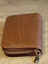 Kleine Geldbörse Pu Leder, Braun Kreditkartenetui Brieftasche Portemonnaie / NEU